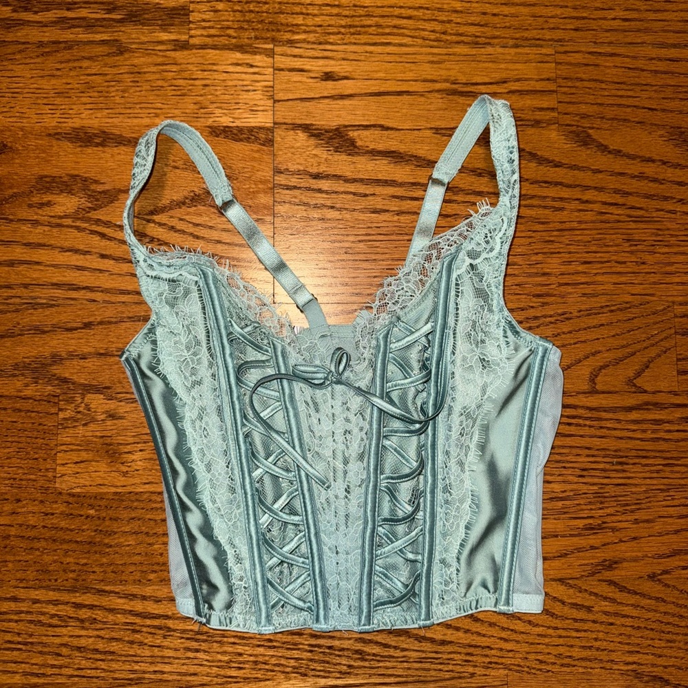Victoria Secret Dream Angels Unlined Lace-Up Corset Top